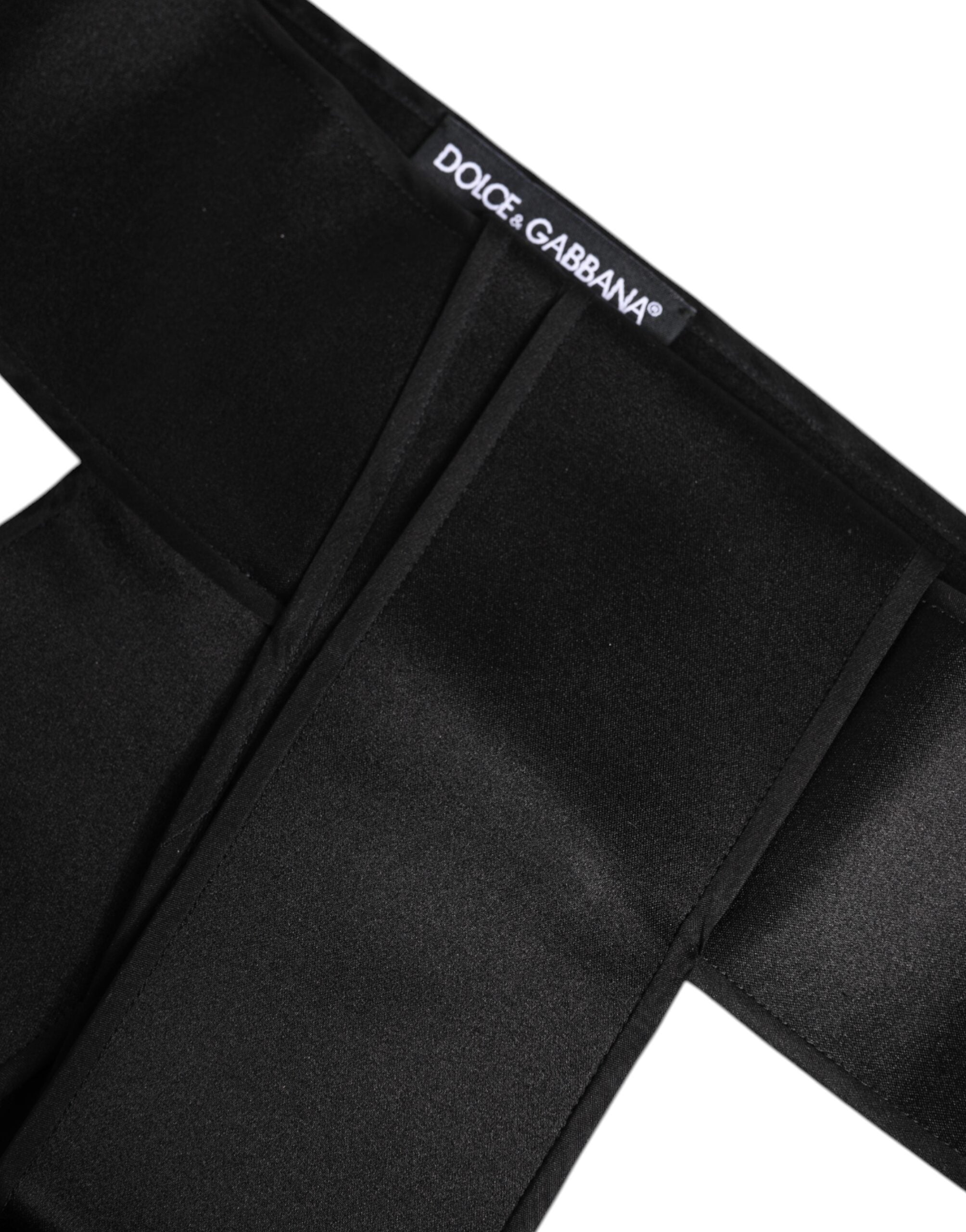 Dolce & Gabbana Black Satin Wide Waist Belt
