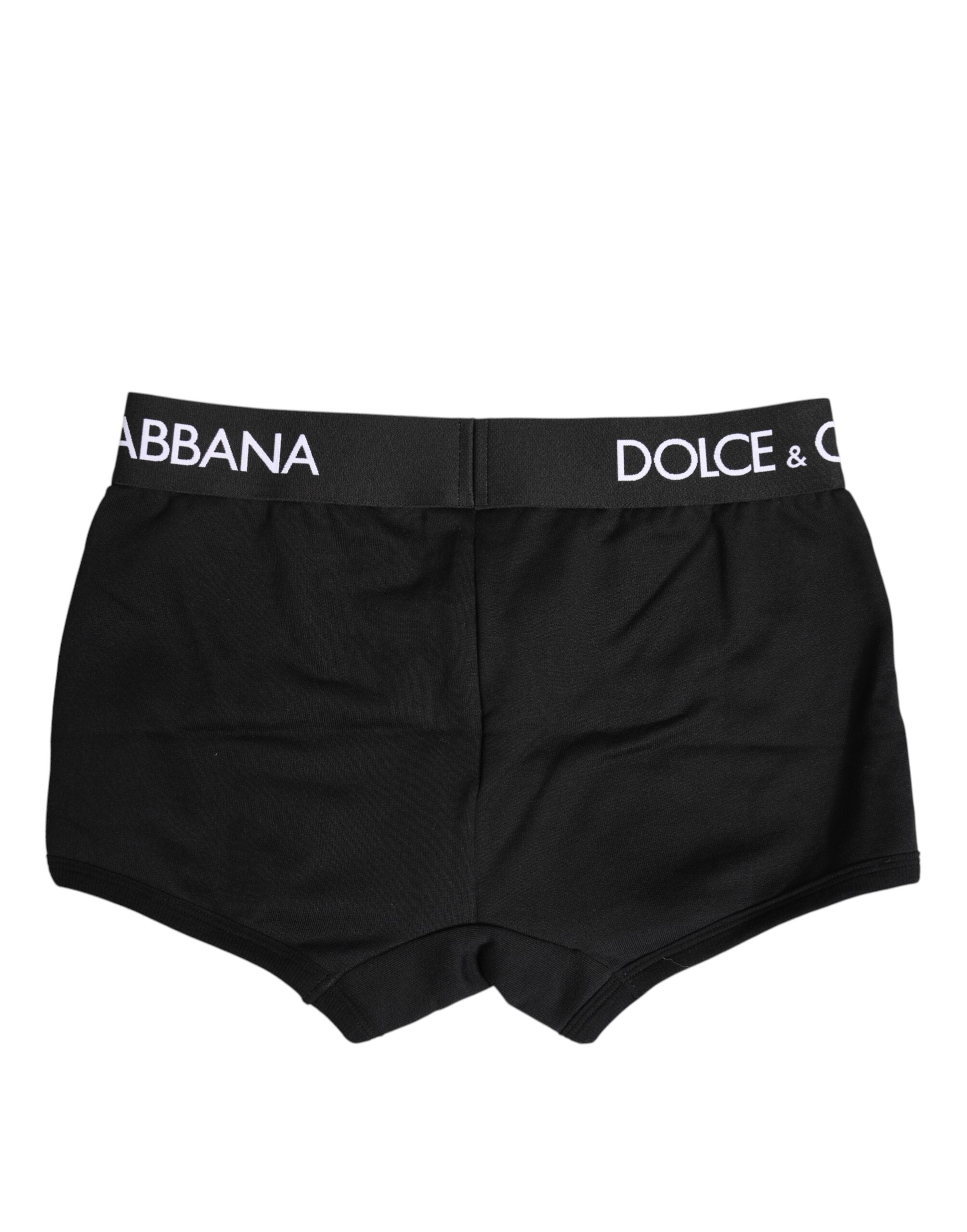 Dolce & Gabbana Black Cotton Stretch Regular Boxer Underwear