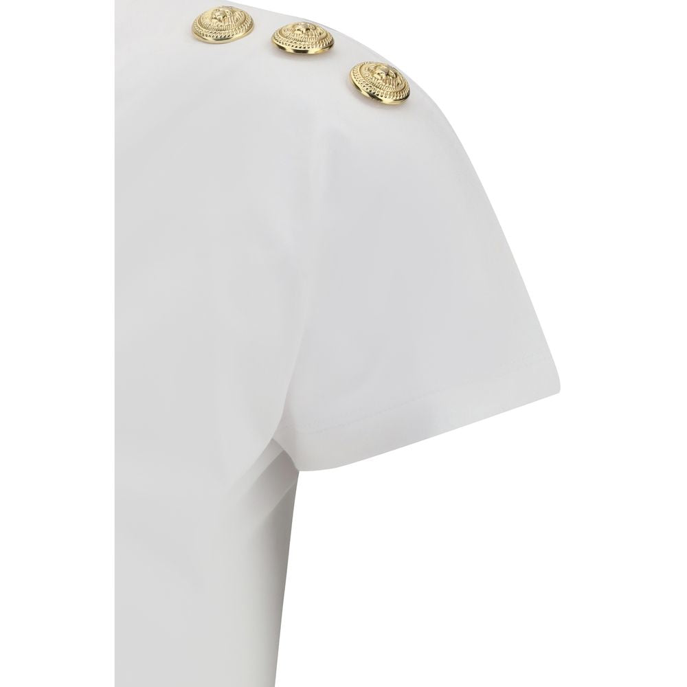 Balmain White Cotton T-Shirt