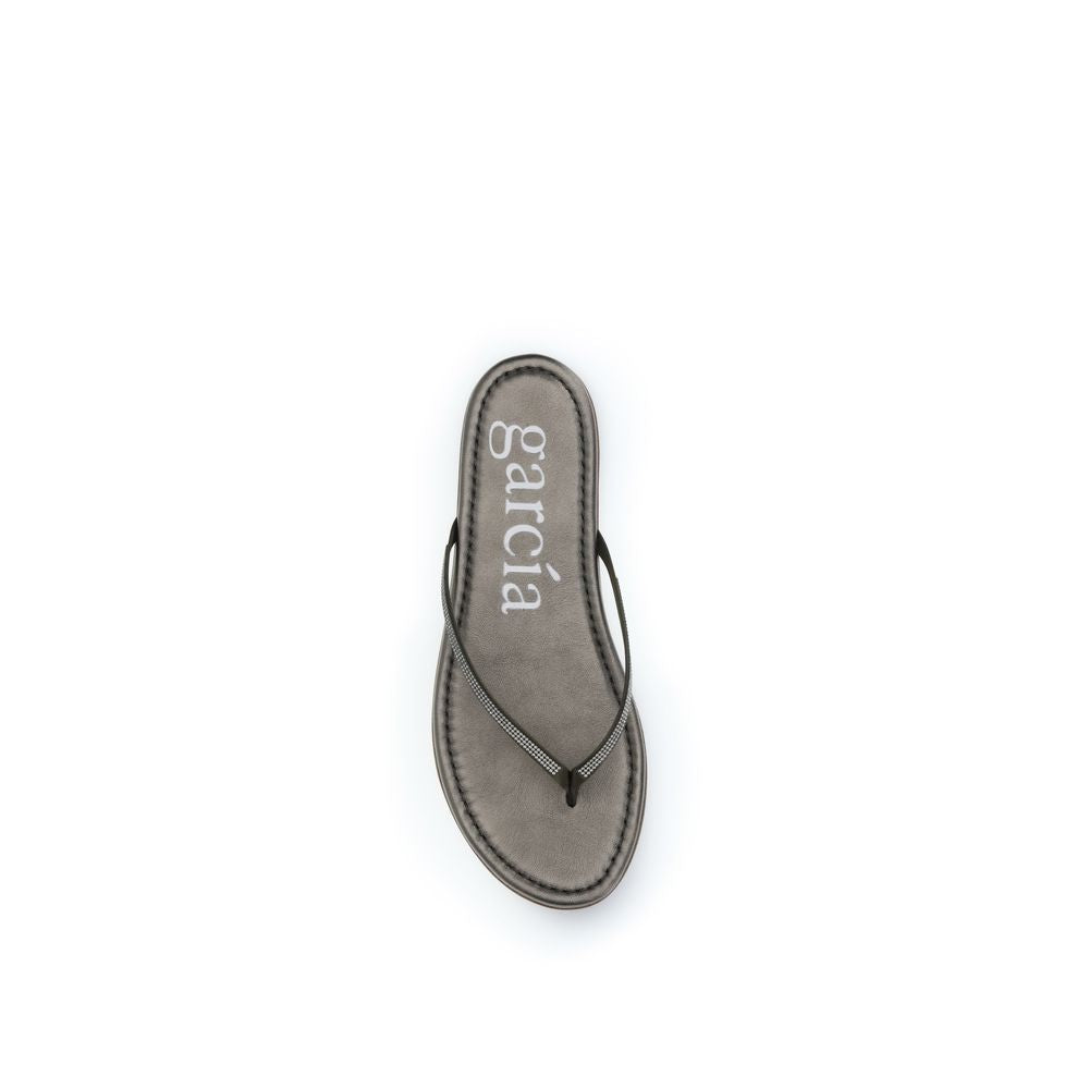Pedro García Green Crystals Flat Sandals