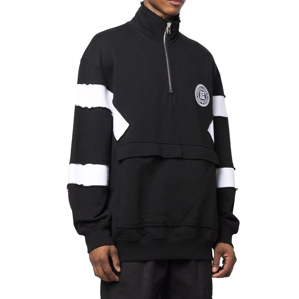 Balmain Black Cotton Sweatshirt