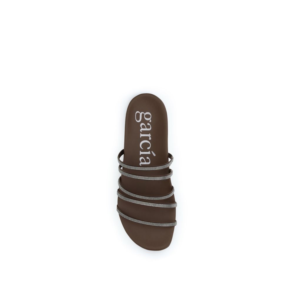 Pedro García Brown Calf Leather Bos Taurus Flat Sandals