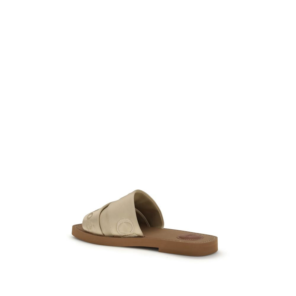 Chloé Gold Polyester Sandals