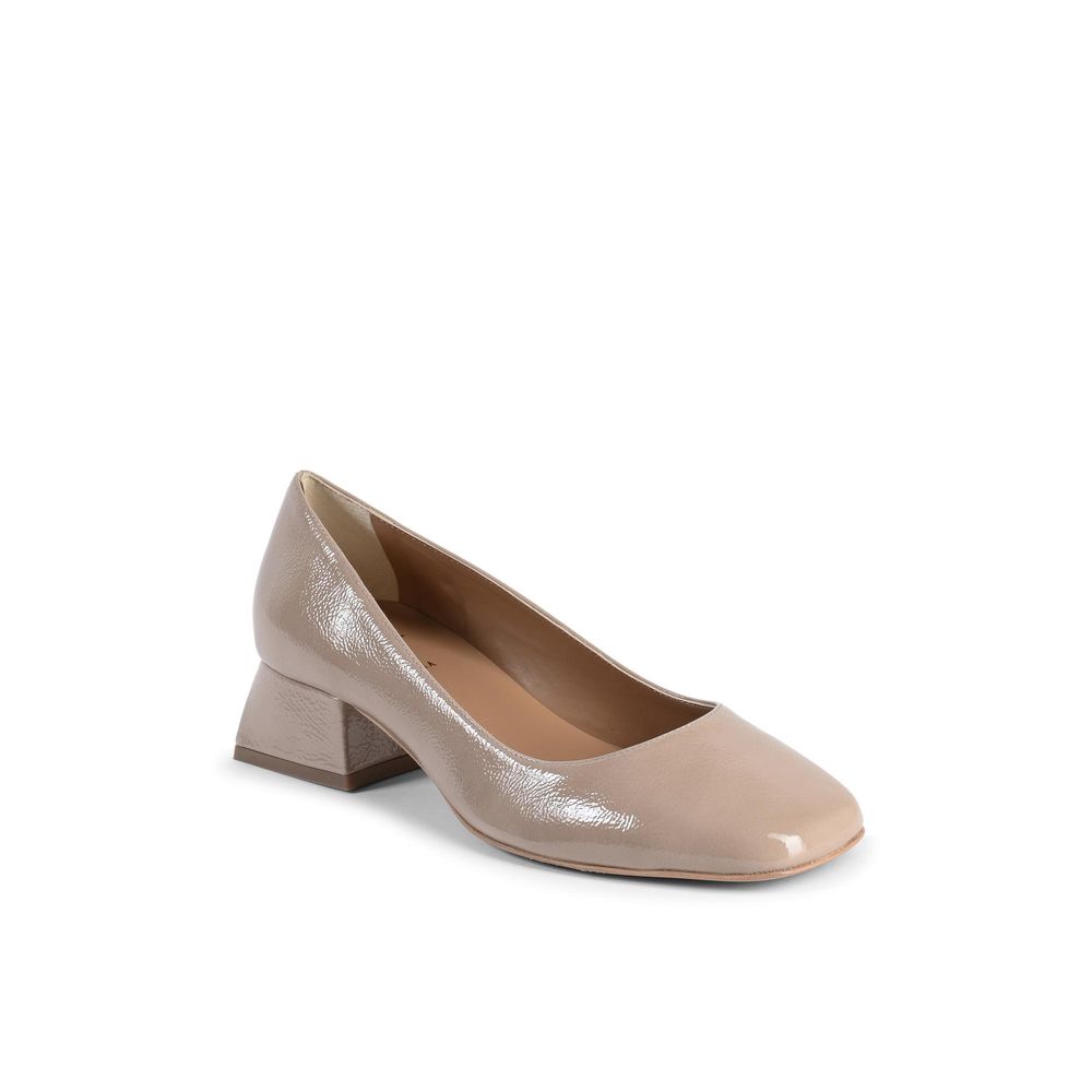 19V69 Italia Beige Leather Ballet Flats