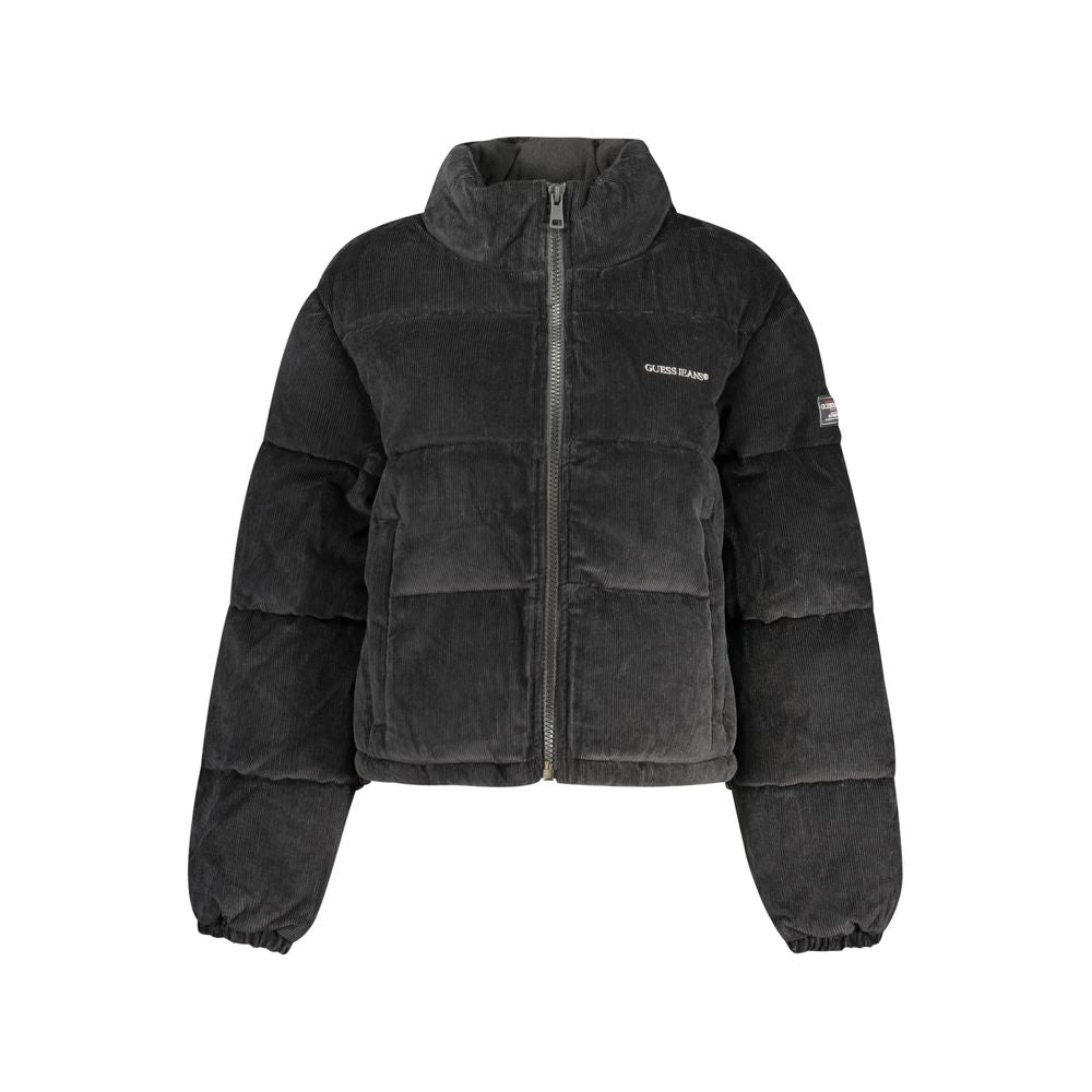 Guess Jeans Black Polyester Shell Jacket