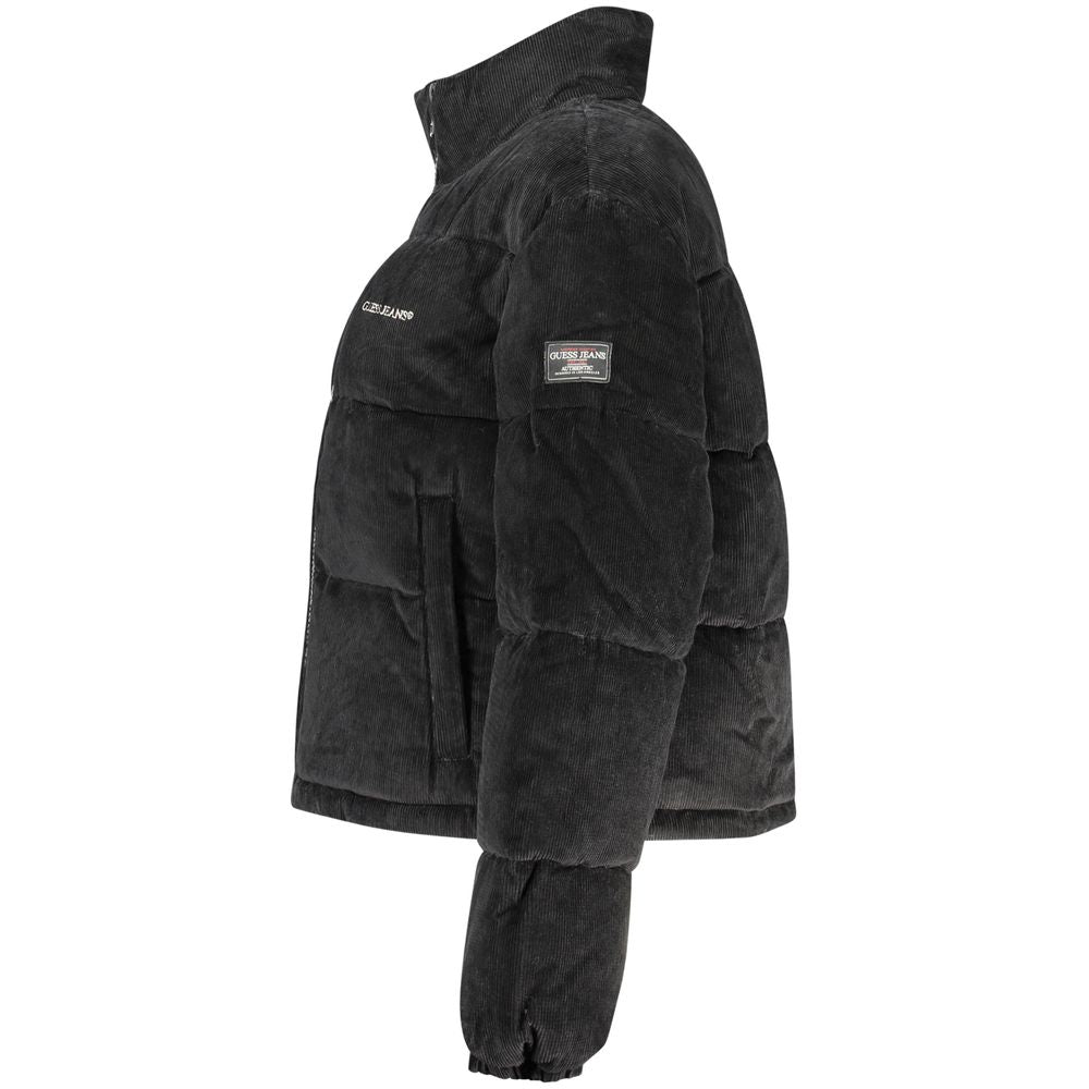 Guess Jeans Black Polyester Shell Jacket