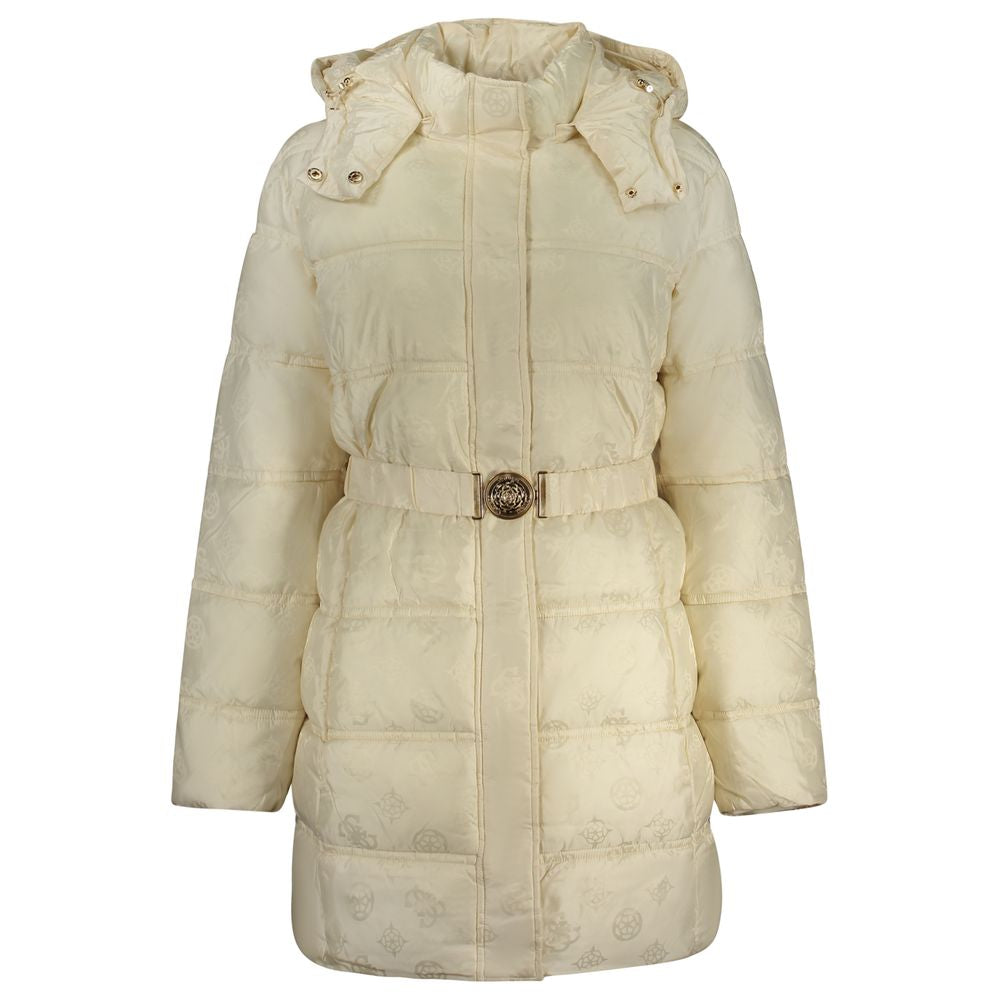 Guess Jeans Beige Polyamide Full-Length Jacket