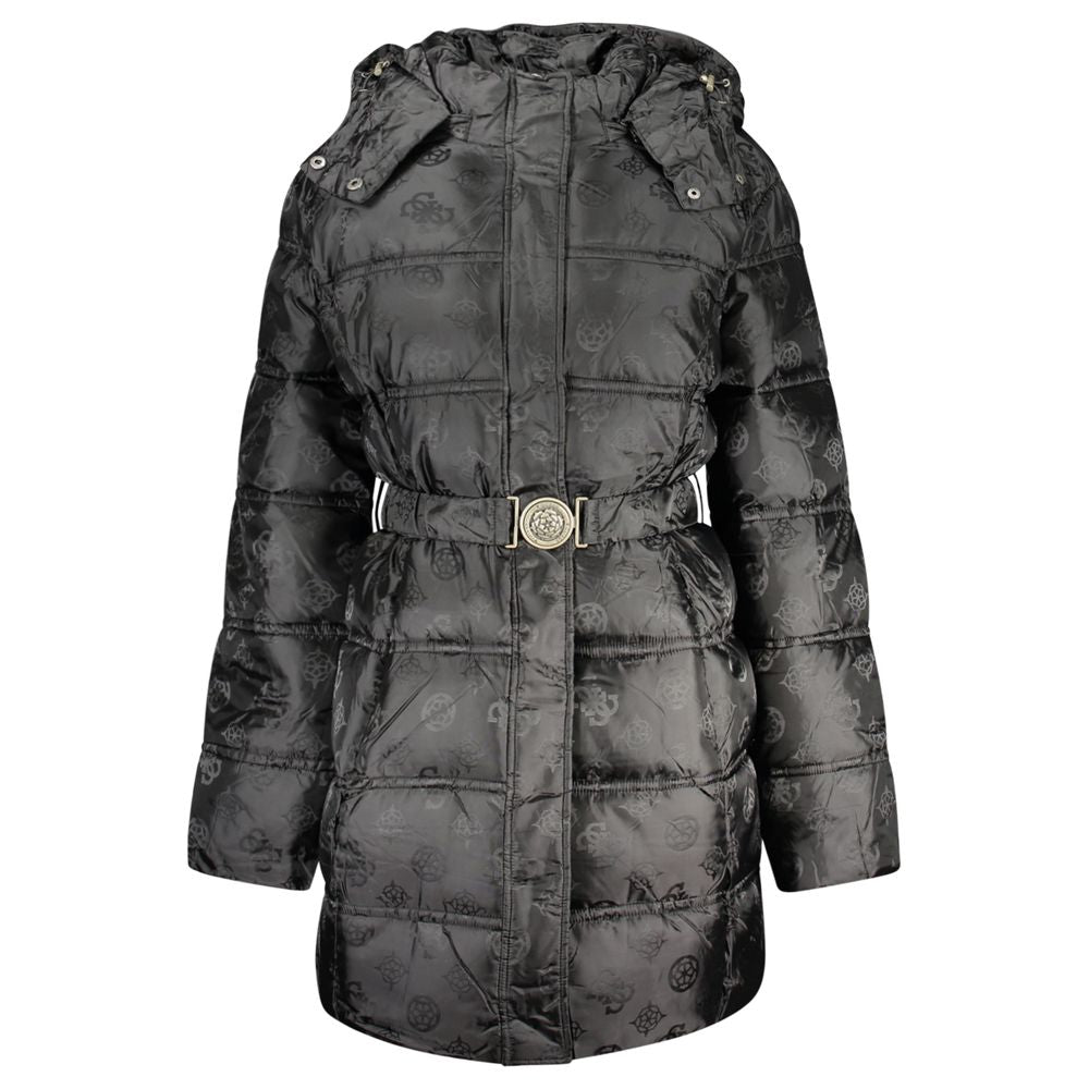 Guess Jeans Black Polyamide Coat
