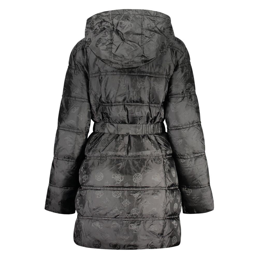 Guess Jeans Black Polyamide Coat