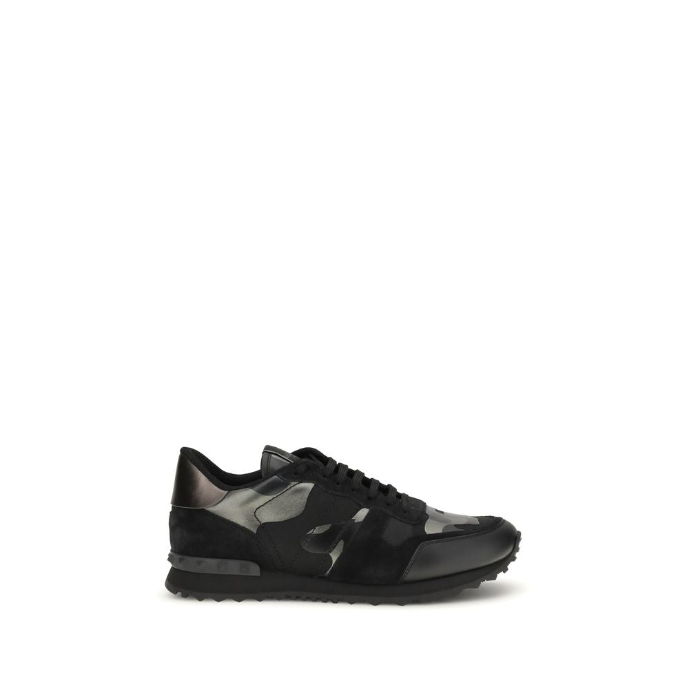 Valentino Garavani Black Lamb Ovis Aries Aries Athletic Sneakers