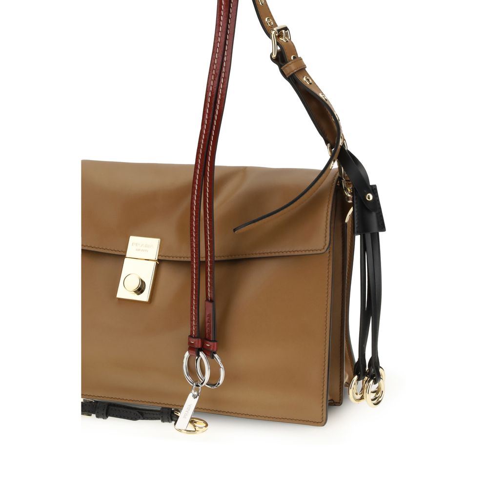 Prada Beige Calf Leather Bos Taurus Shoulder Bag