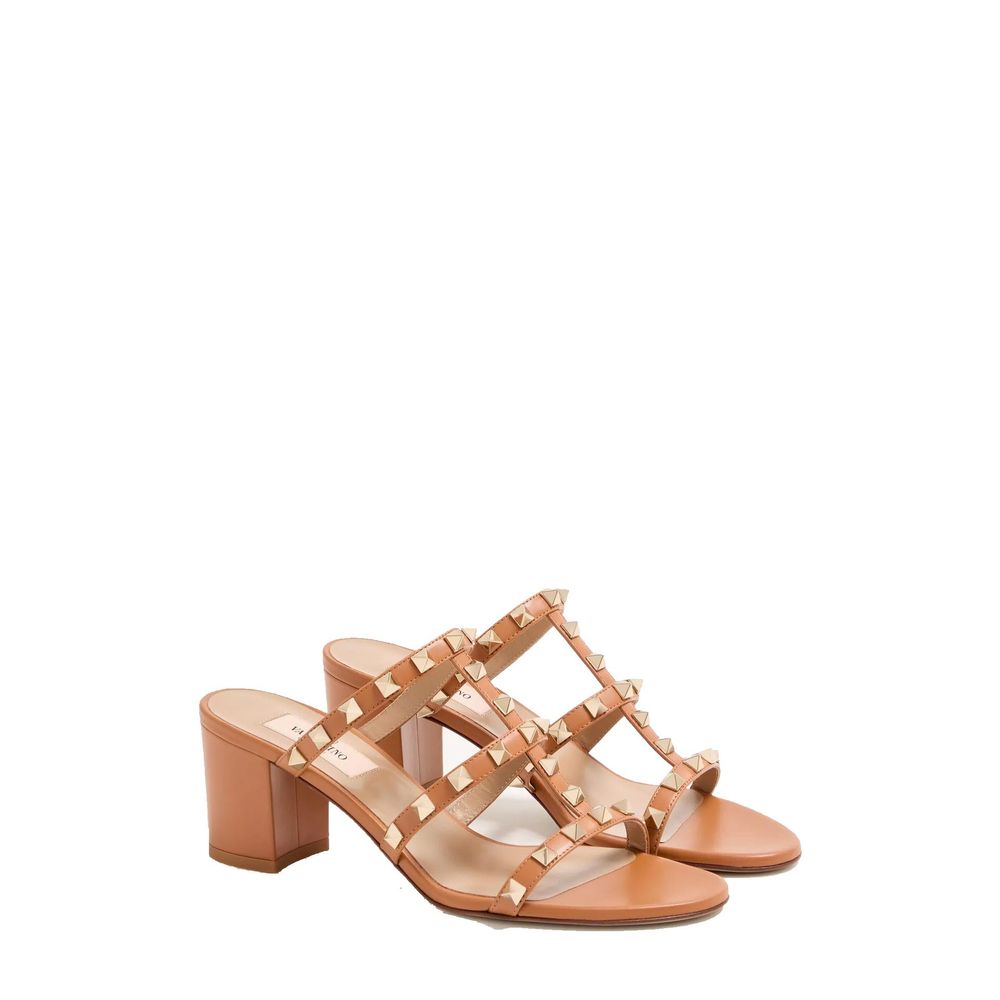 Valentino Garavani Brown Calfskin Mules