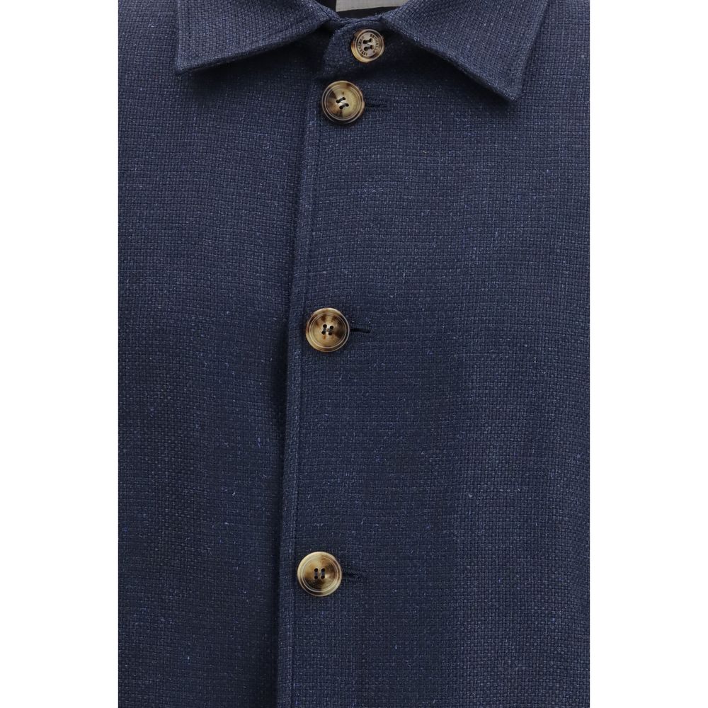 Brunello Cucinelli Blue Silk Denim Jacket