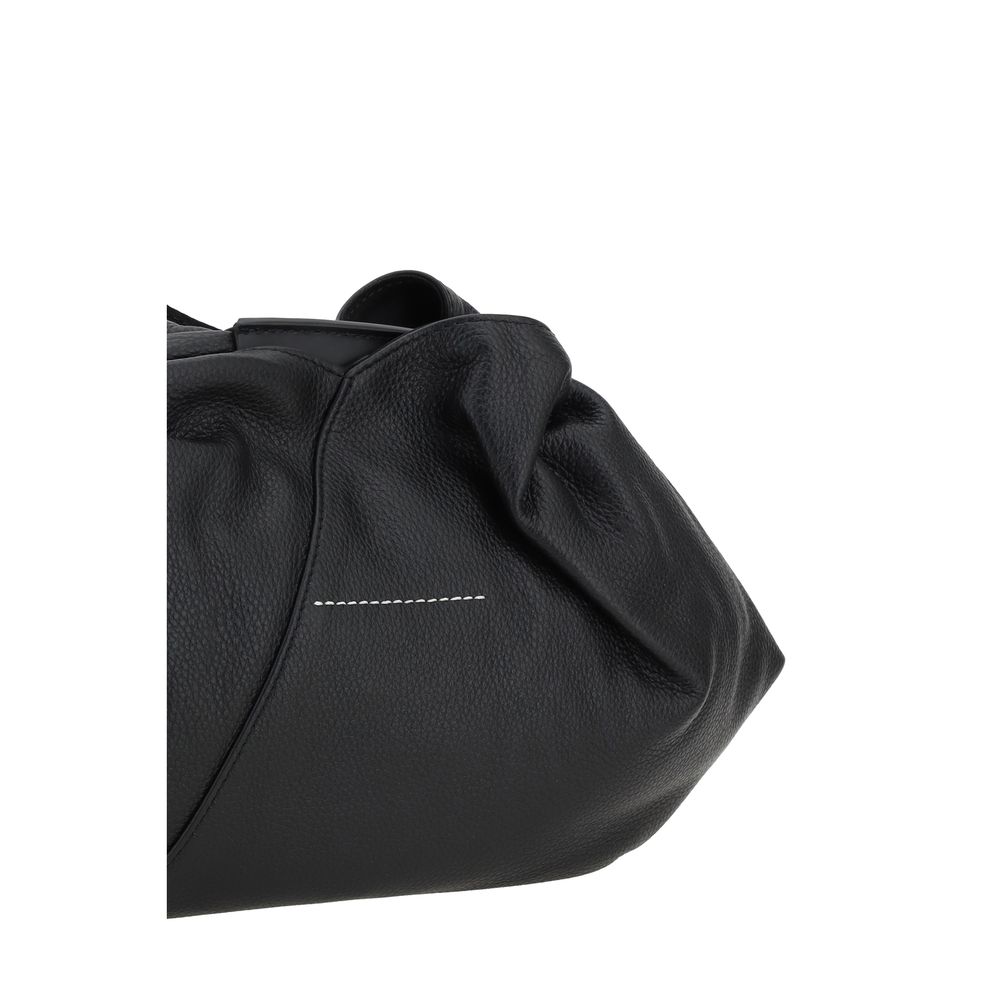 MM6 Black Calf Leather Bos Taurus Shoulder Bag