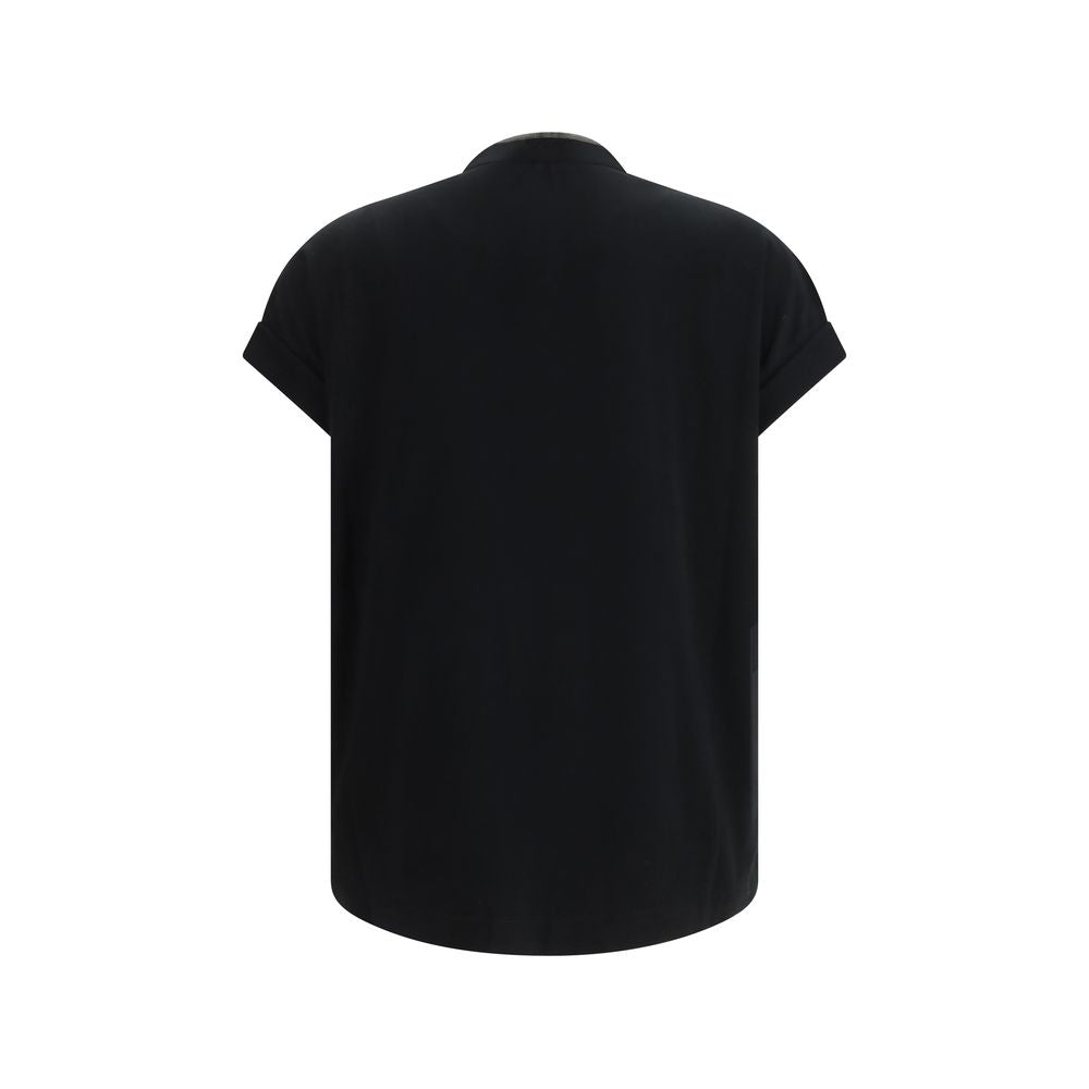 Brunello Cucinelli Black Cotton T-Shirt