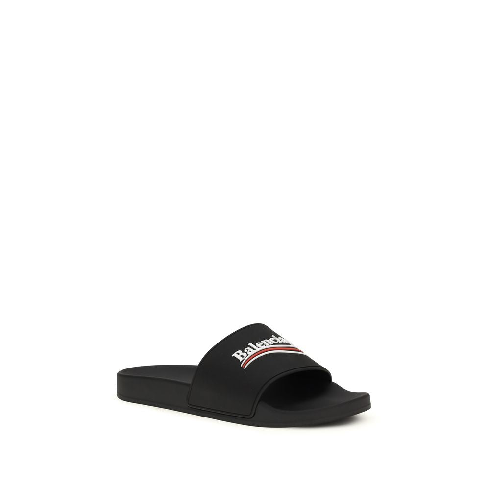 Balenciaga Black Rubber Slippers