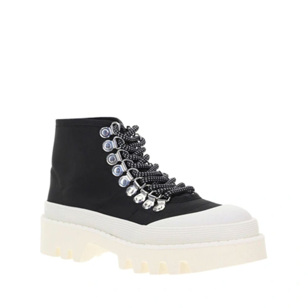 Proenza Schouler Black Canvas Lace-Up Boots
