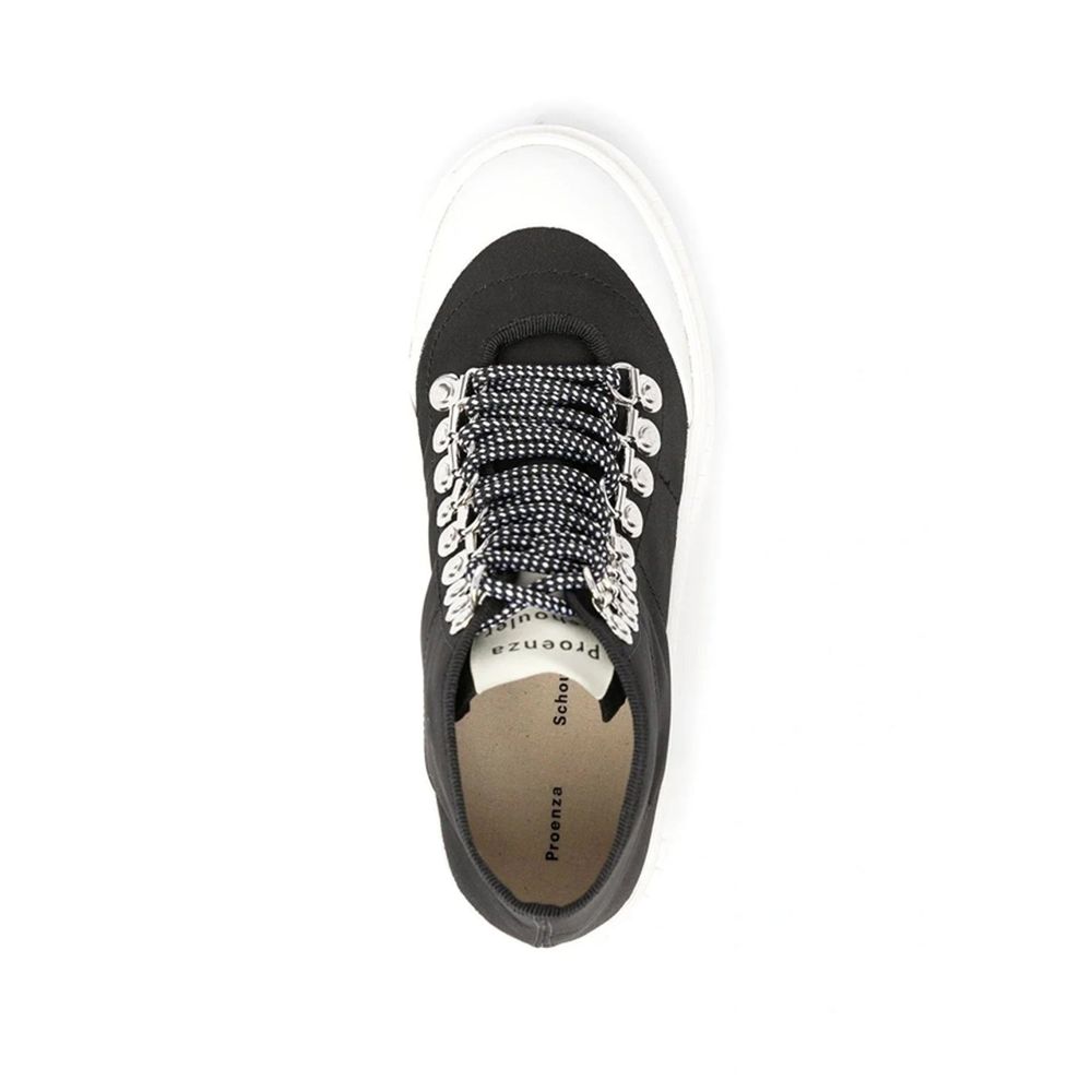 Proenza Schouler Black Canvas Lace-Up Boots