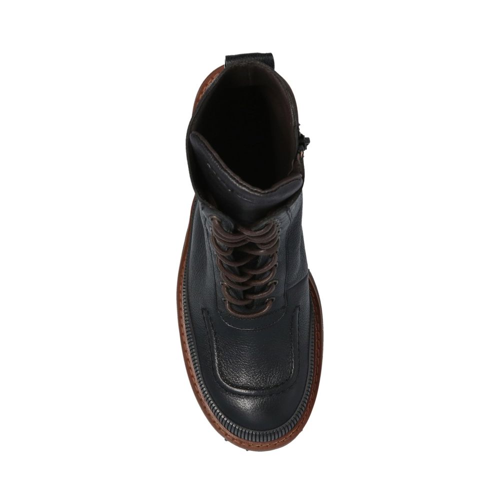 See By Chloé Black Calfskin Lace-Up Boots