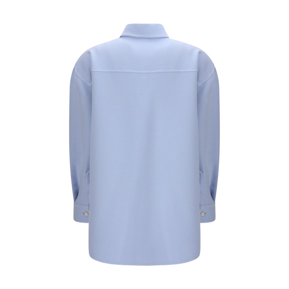 Fabiana Filippi Light Blue Fleece Wool Coat