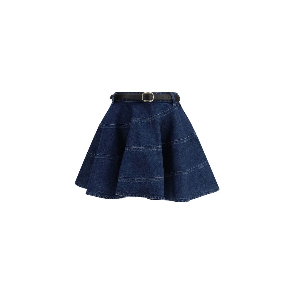 Self-Portrait Blue Denim Skirt