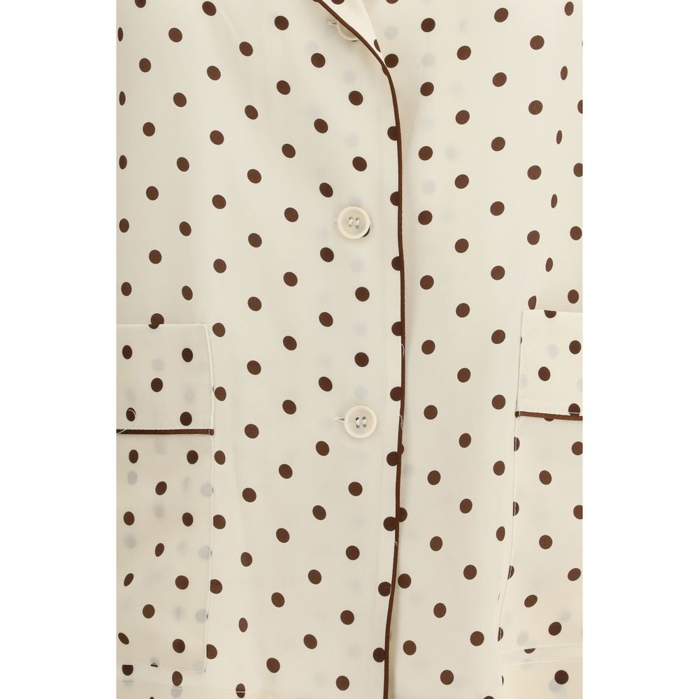 P.A.R.O.S.H. Cream Silk Pattern Shirt