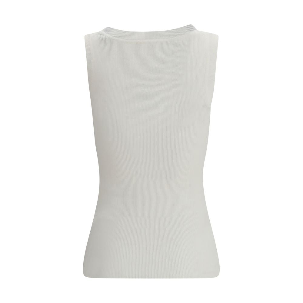 P.A.R.O.S.H. Cream Cotton Tank Tops