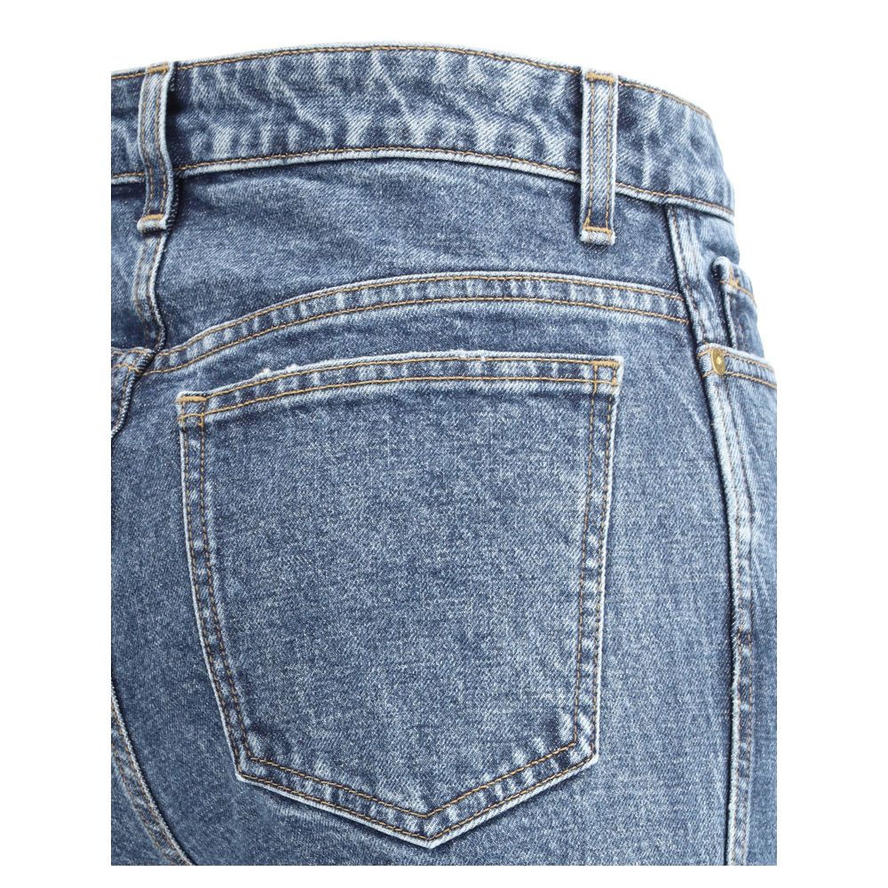 Khaite Blue Cotton Flared Jeans