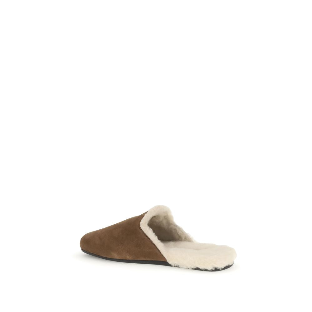 Prada Brown Calf Leather Bos Taurus Mules