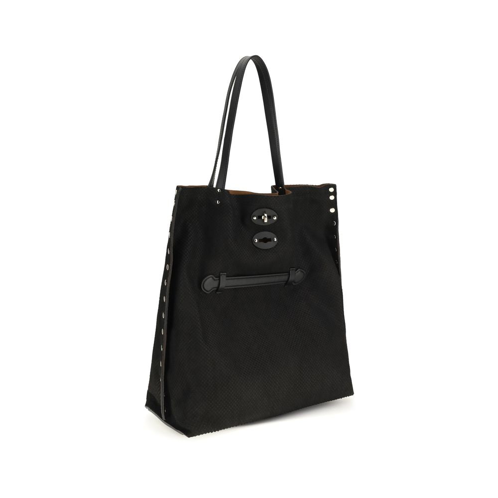 Zanellato Black Calf Leather Bos Taurus Handbag