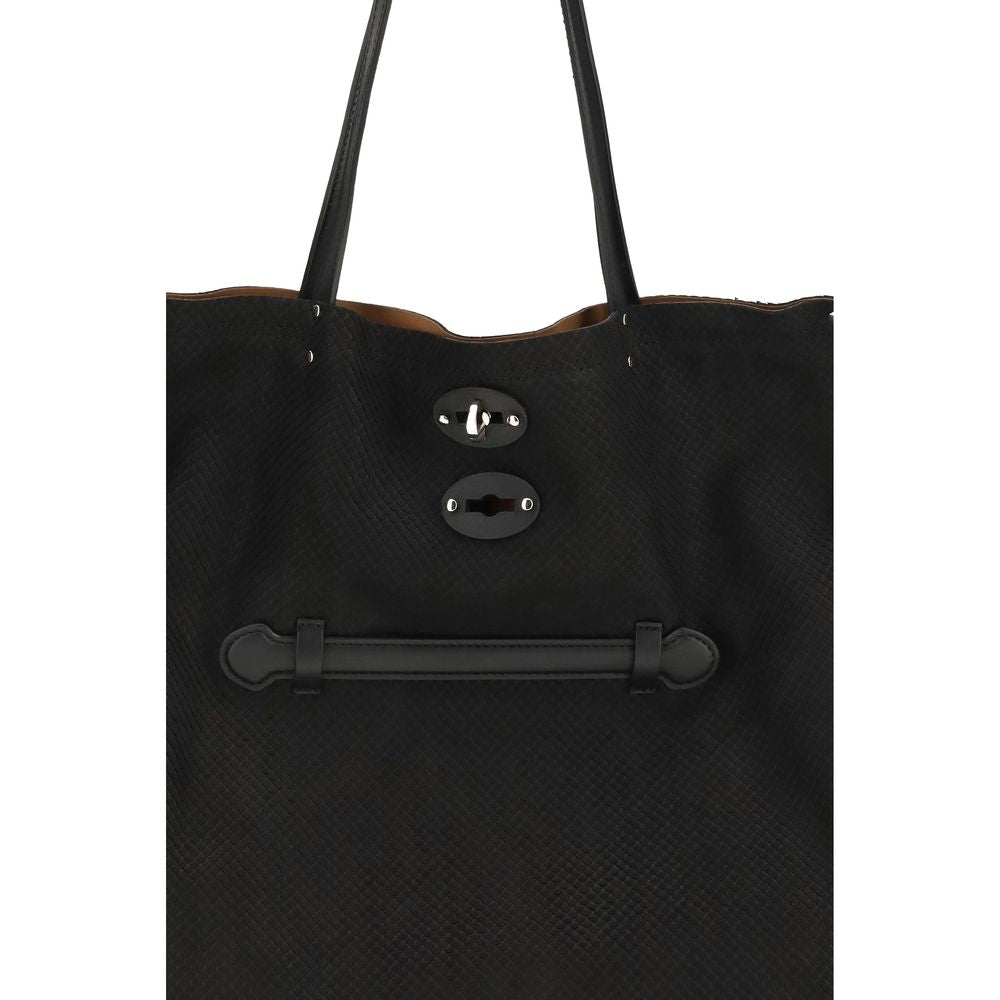 Zanellato Black Calf Leather Bos Taurus Handbag