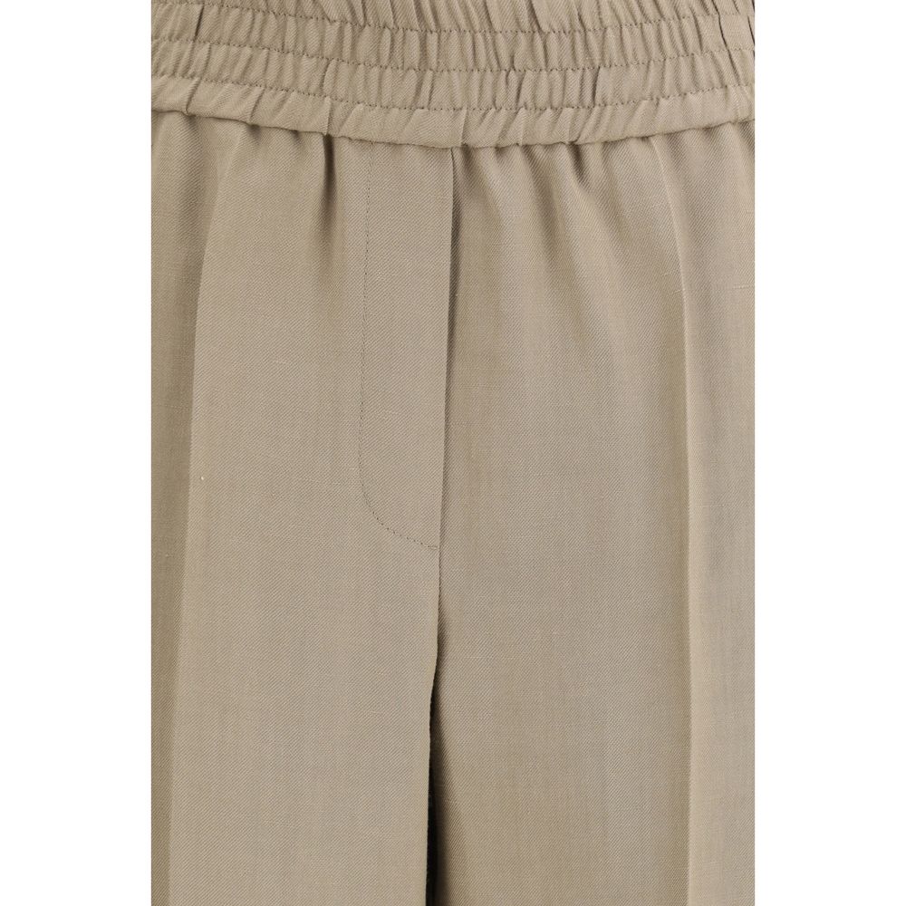 Brunello Cucinelli Beige Viscose Casual Pants