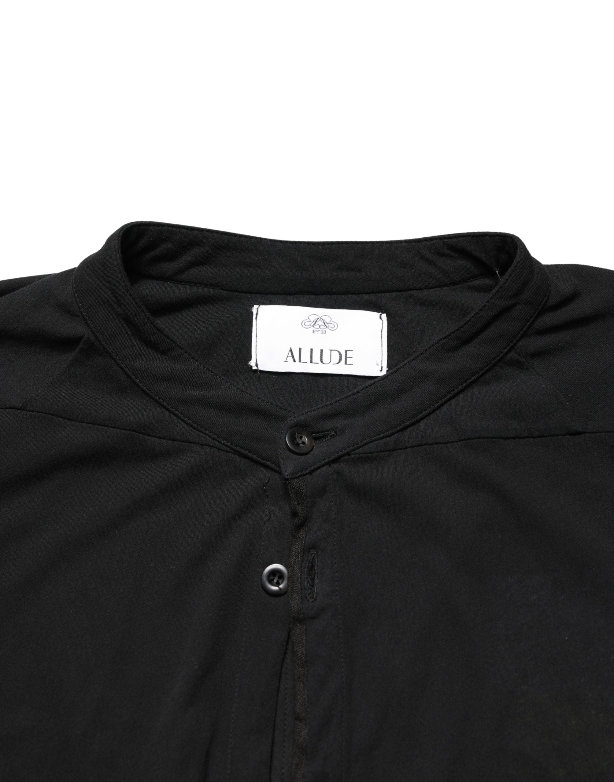 Allude Black Button Down Long Sleeves Men Cardigan Sweater