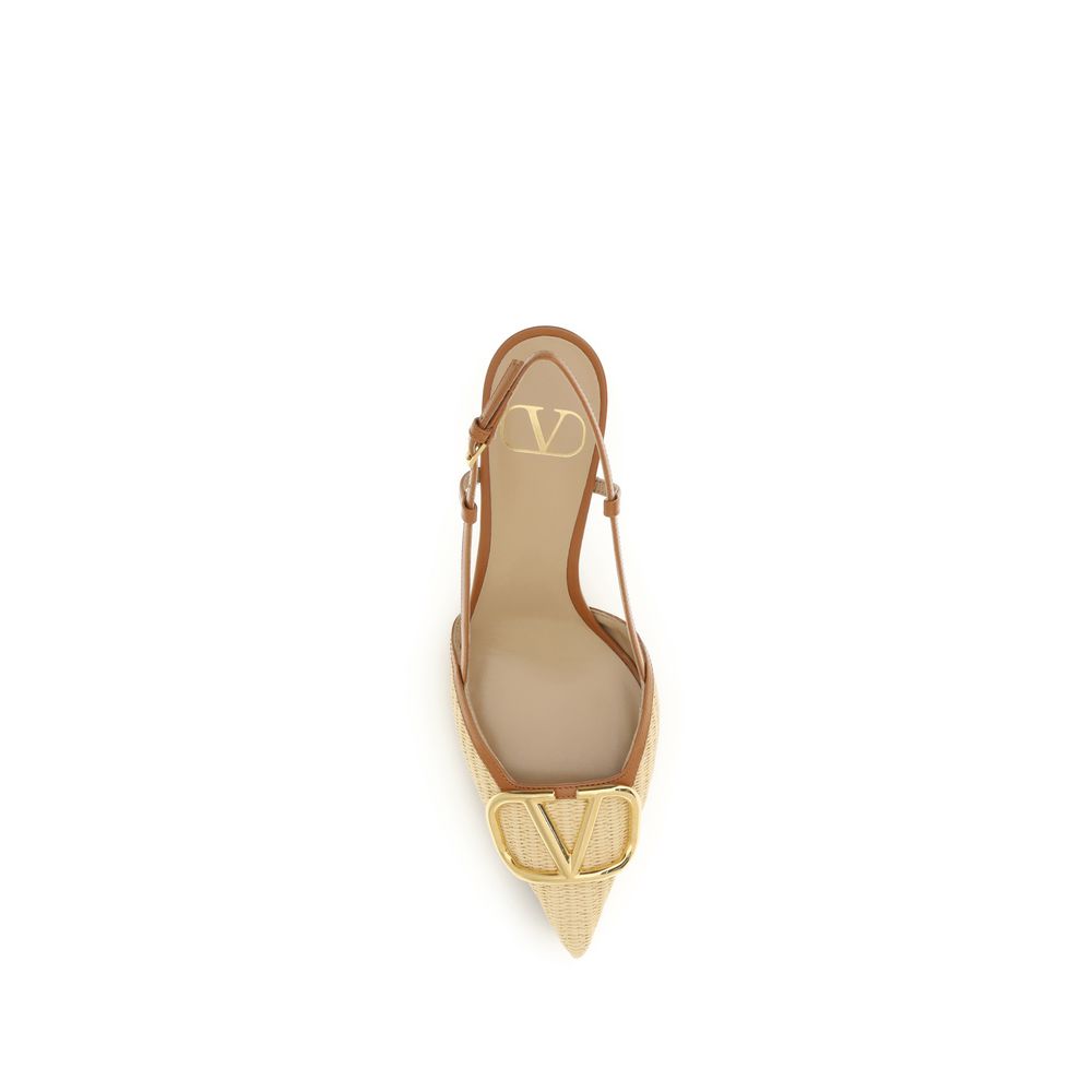 Valentino Garavani Beige Calf Leather Bos Taurus Pumps