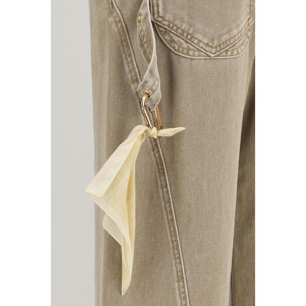 Darkpark Beige Cotton Relaxed Fit Jeans