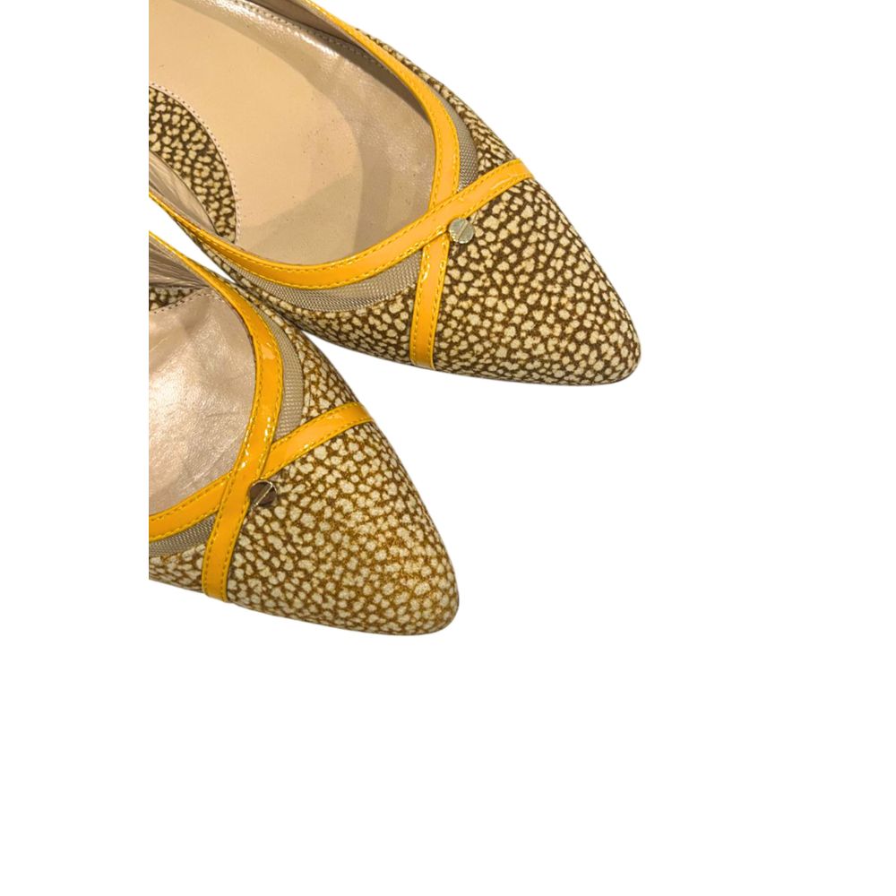 Borbonese Yellow Leather Women Sandal