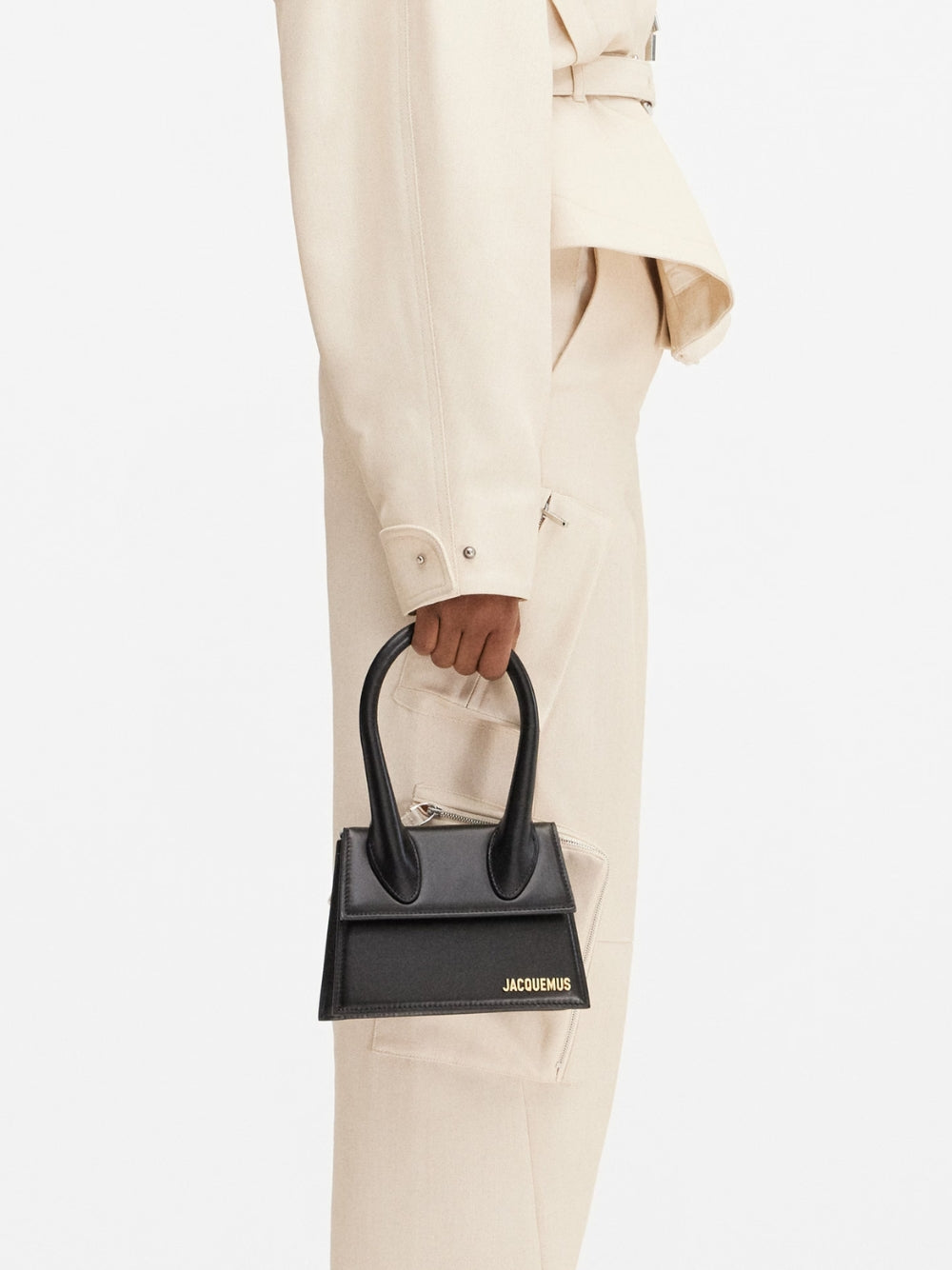Jacquemus Black  leather Le Chiquito moyen bag