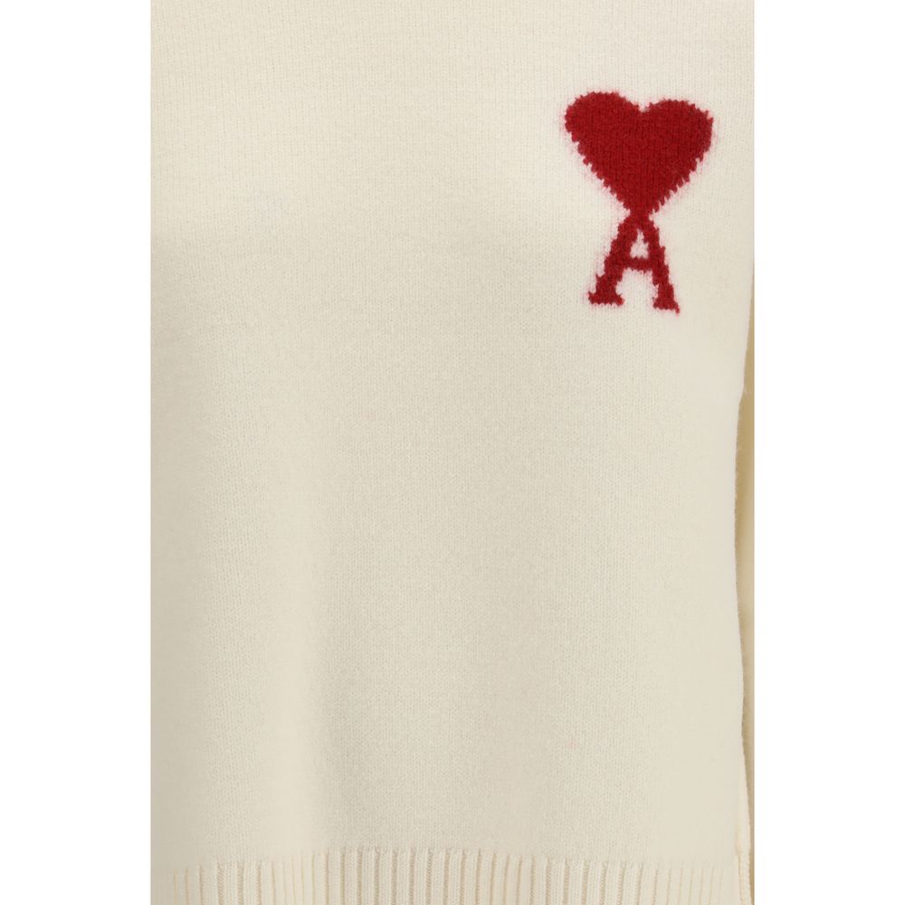 Ami Paris Beige Fleece Wool Sweatshirt