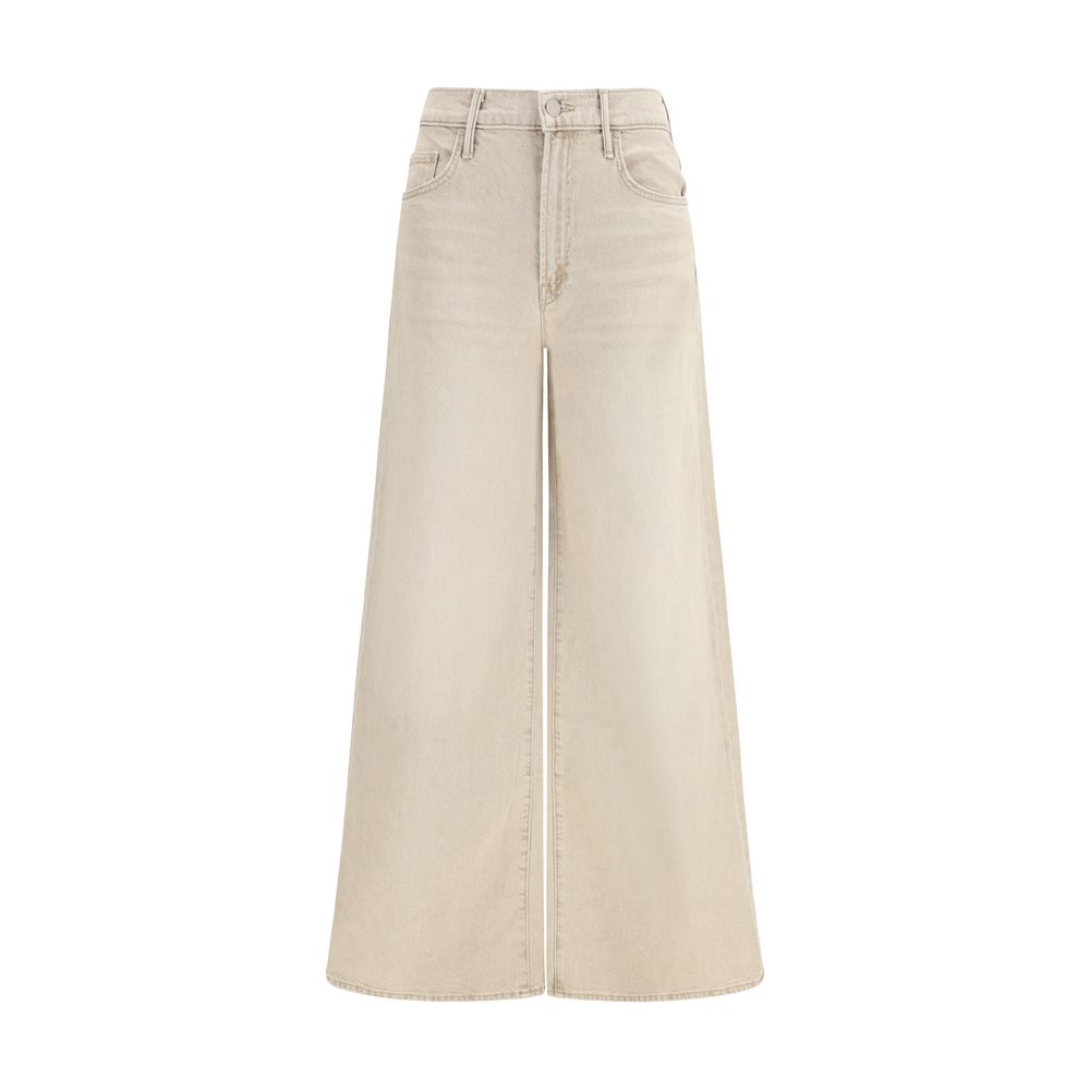 Mother Denim Beige Cotton Flared Jeans