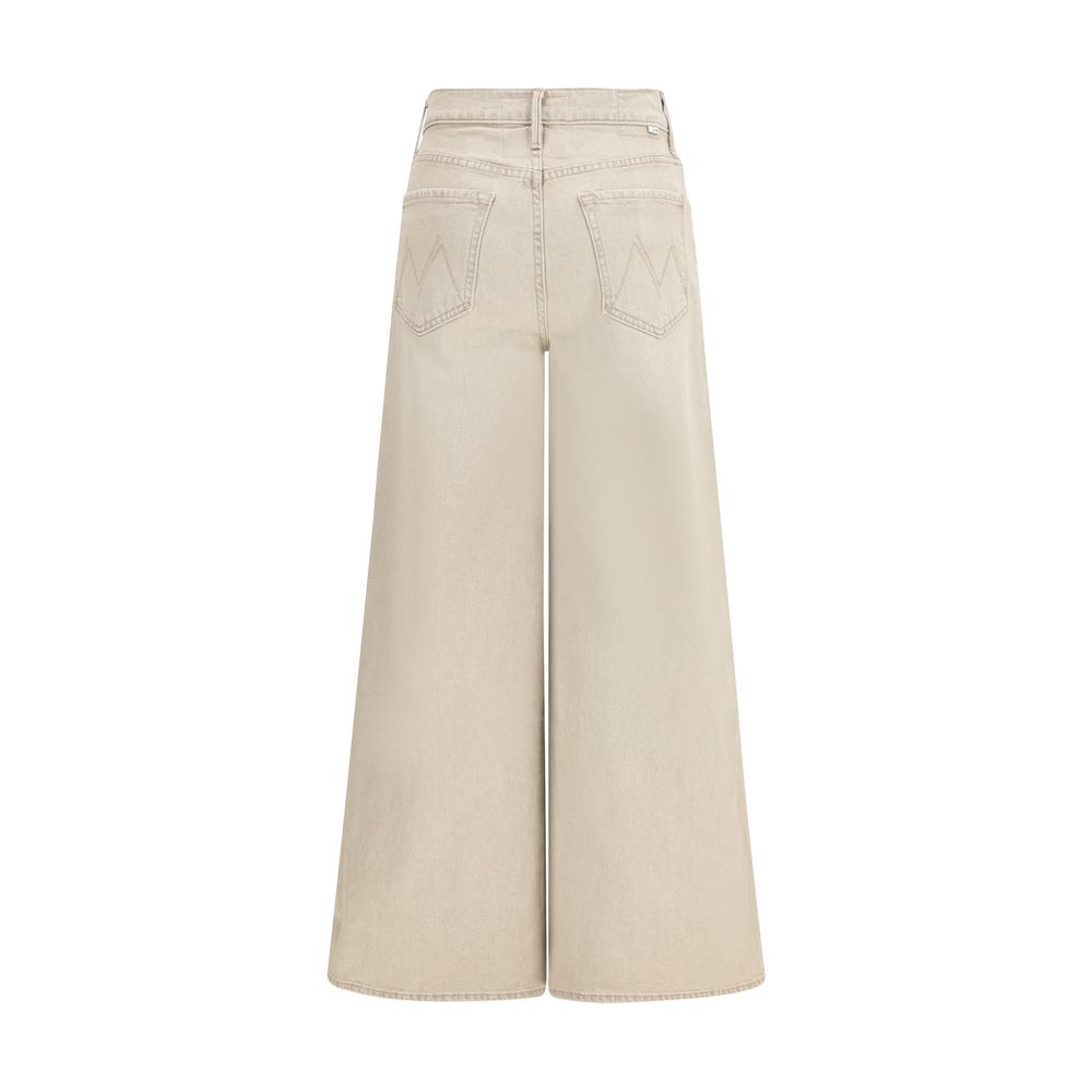 Mother Denim Beige Cotton Flared Jeans