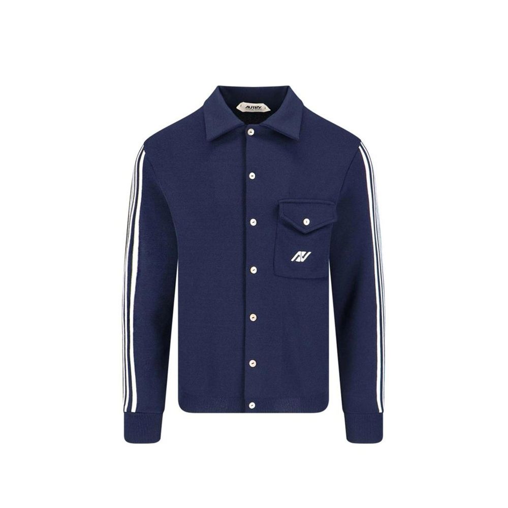 Autry Blue Nylon Cardigan