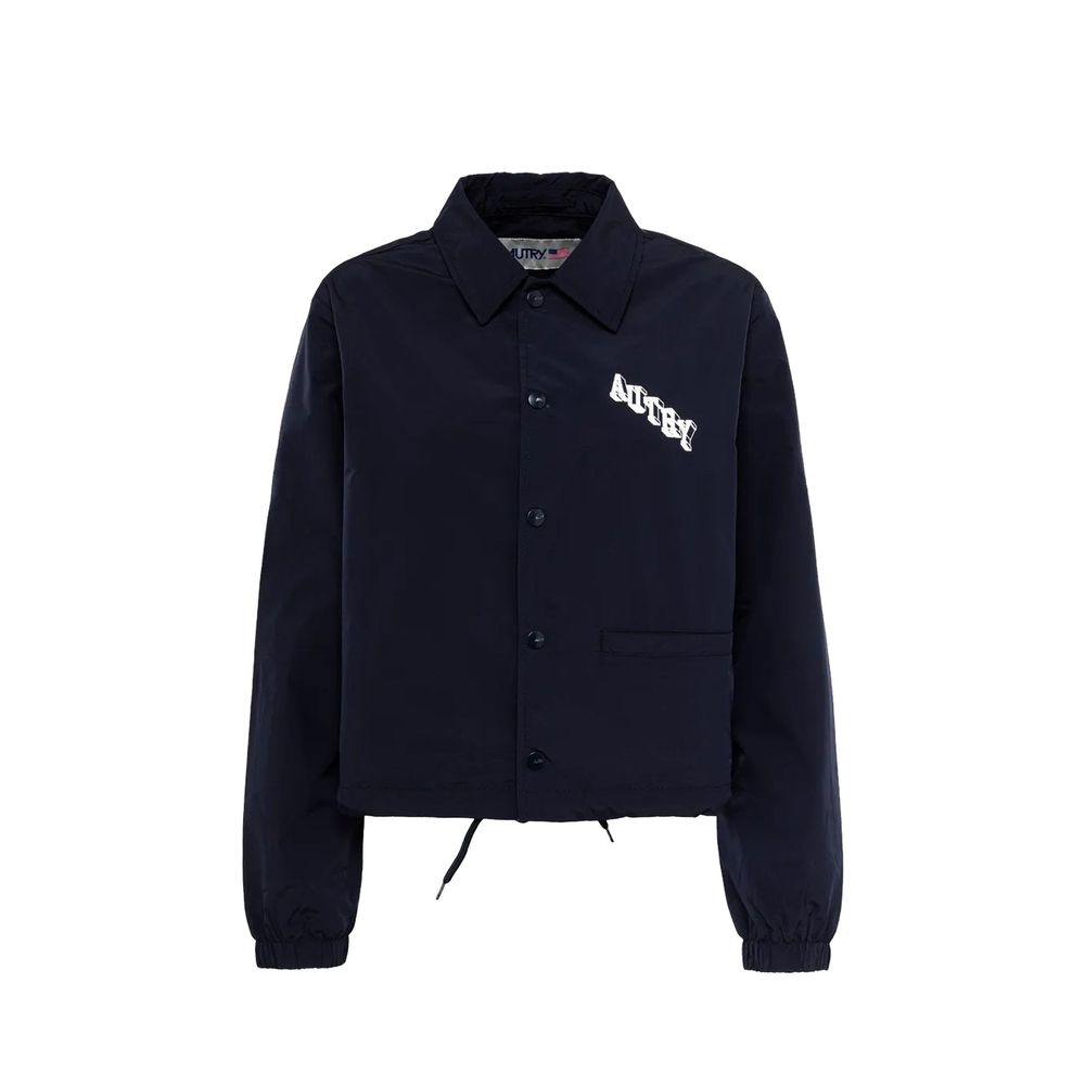 Autry Blue Polyester Full-Length Jacket