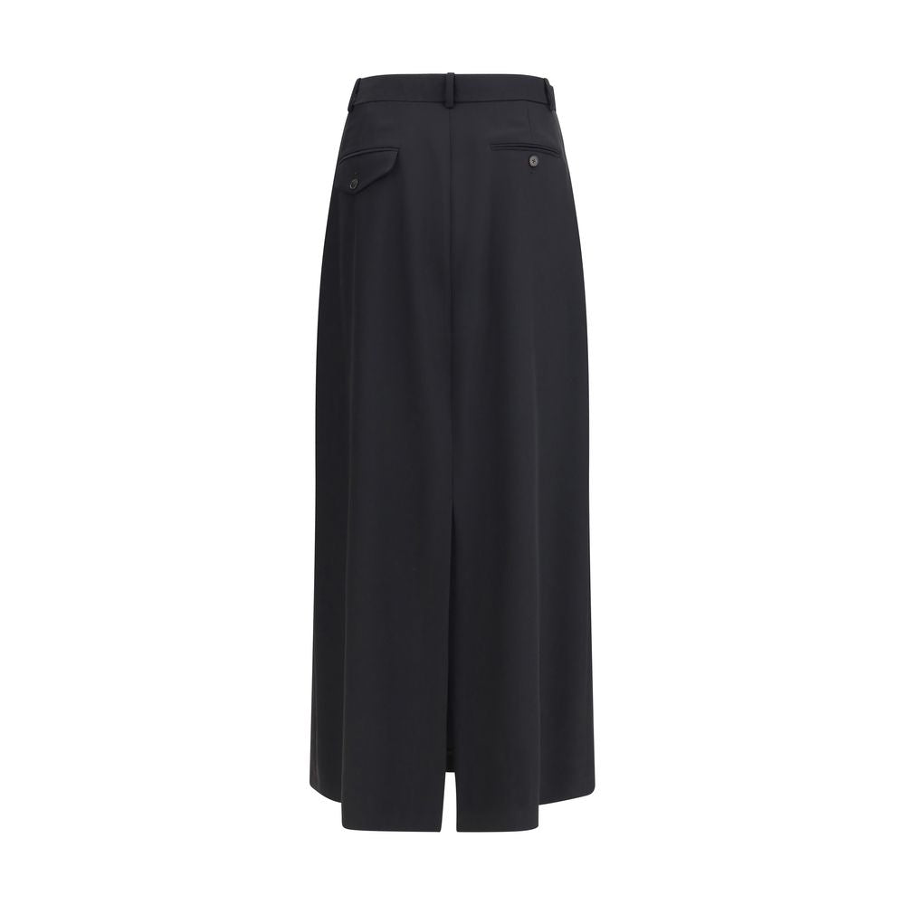 The Row Black Fleece Wool Long Skirt