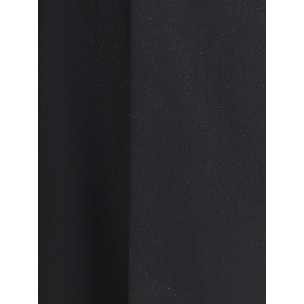 The Row Black Wool Midi Skirt