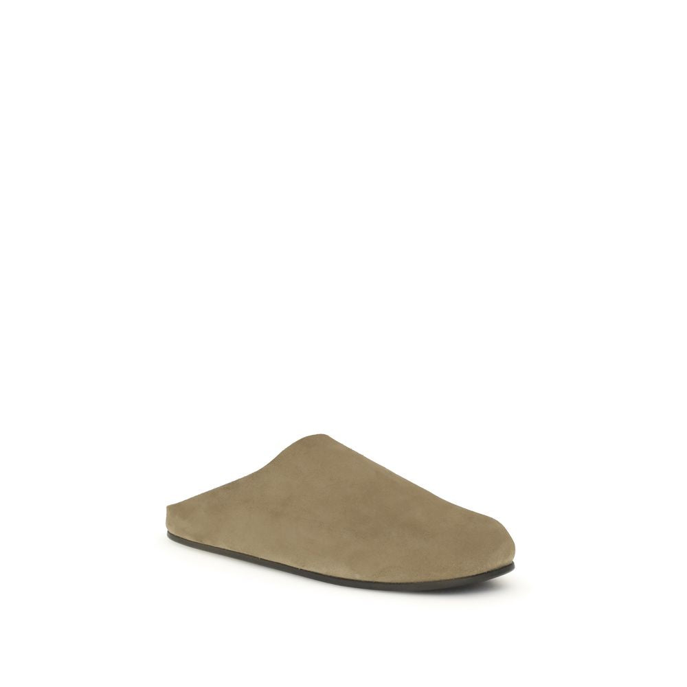 The Row Beige Calf Leather Bos Taurus Mules