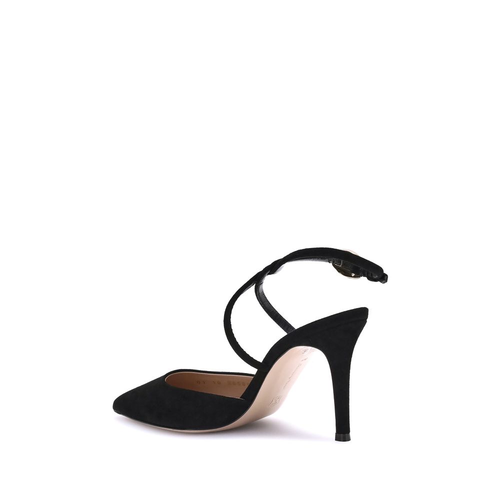 Gianvito Rossi Black Calf Leather Bos Taurus Pumps