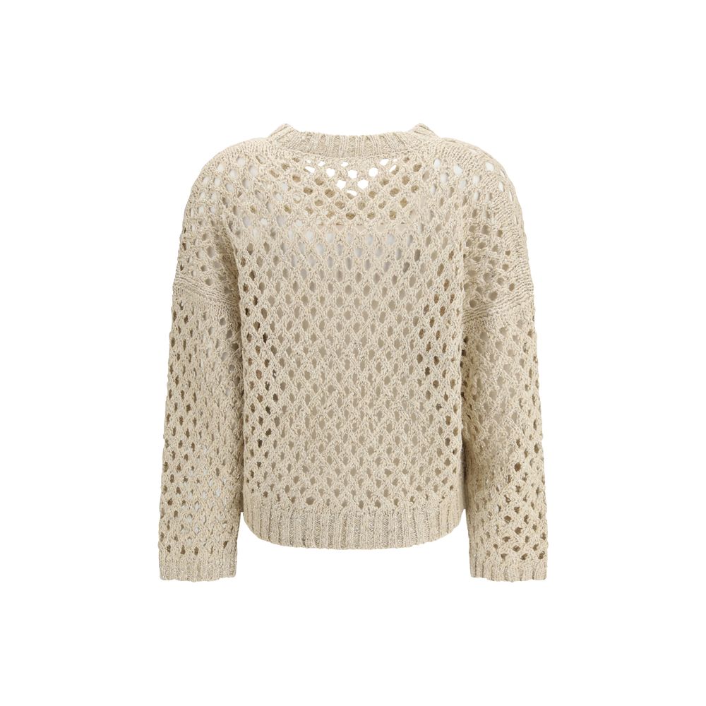 Brunello Cucinelli Beige Silk Sweater