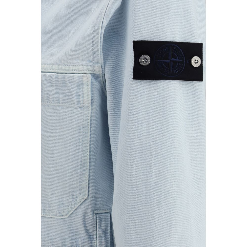 Stone Island Blue Cotton Denim Jacket