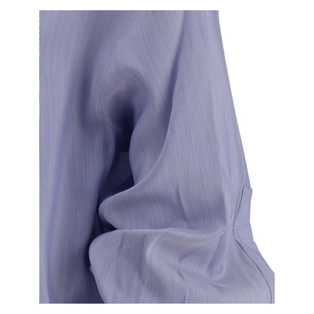 SA SU PHI Blue Silk Pattern Shirt