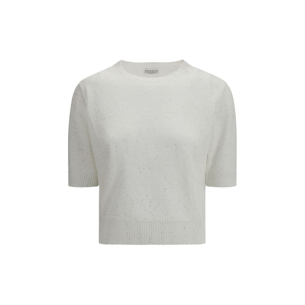 Brunello Cucinelli White Cotton Sweatshirt